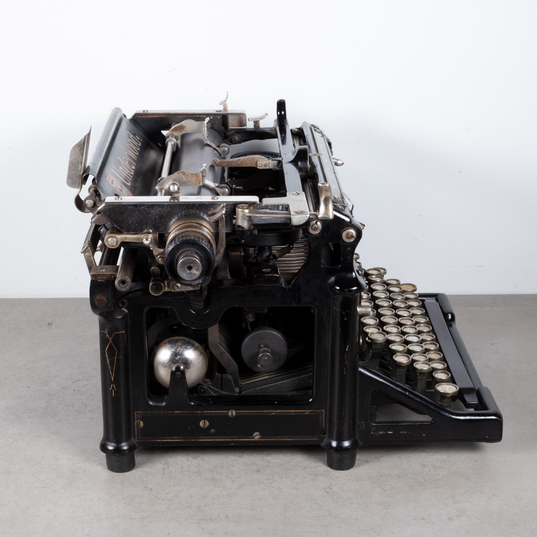 Antique Underwood Typewriter No.5 c.1928 In Good Condition In San Francisco, CA