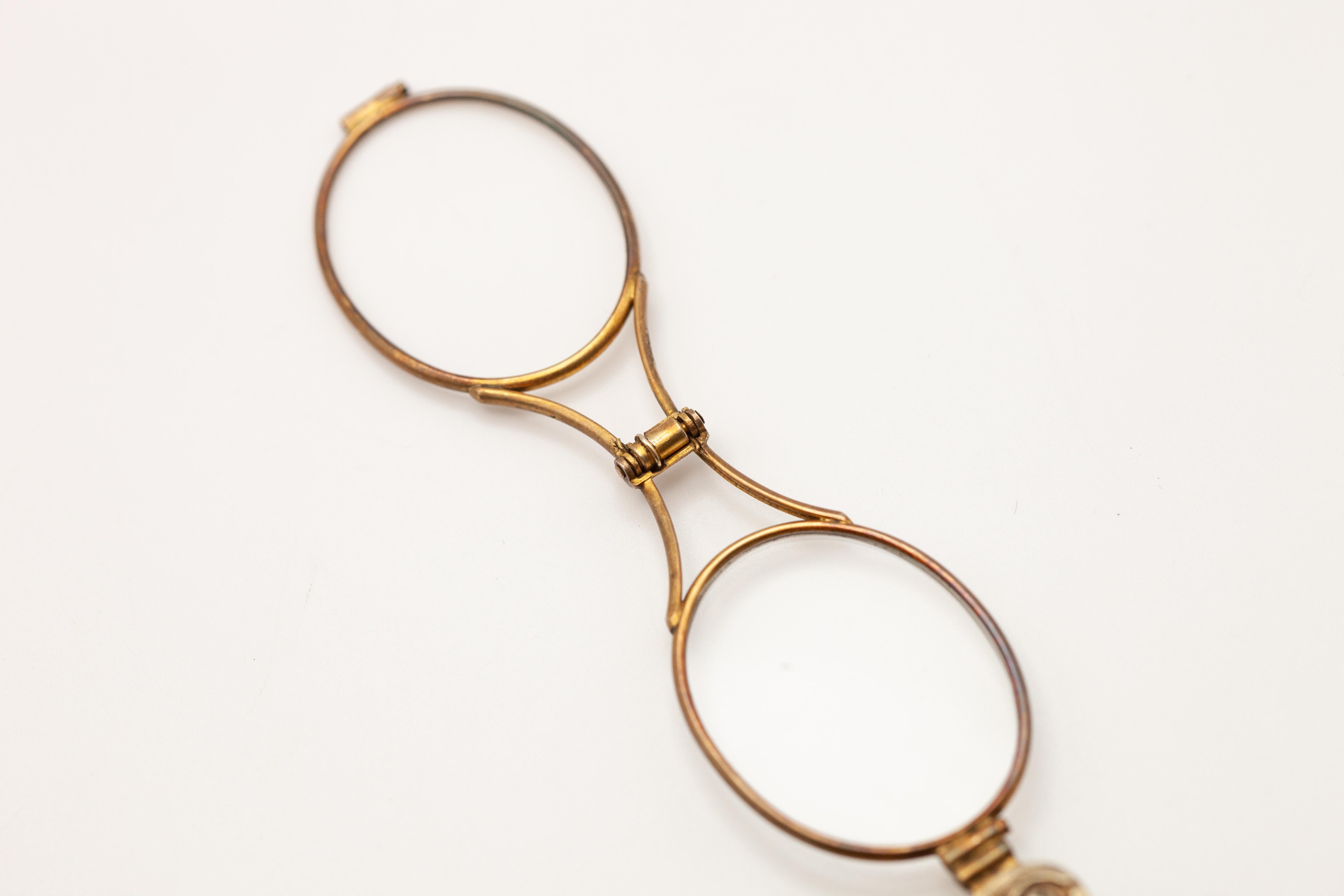Antique Unger Brothers Art Nouveau Silver Vermeil Lorgnette Glasses For Sale 9