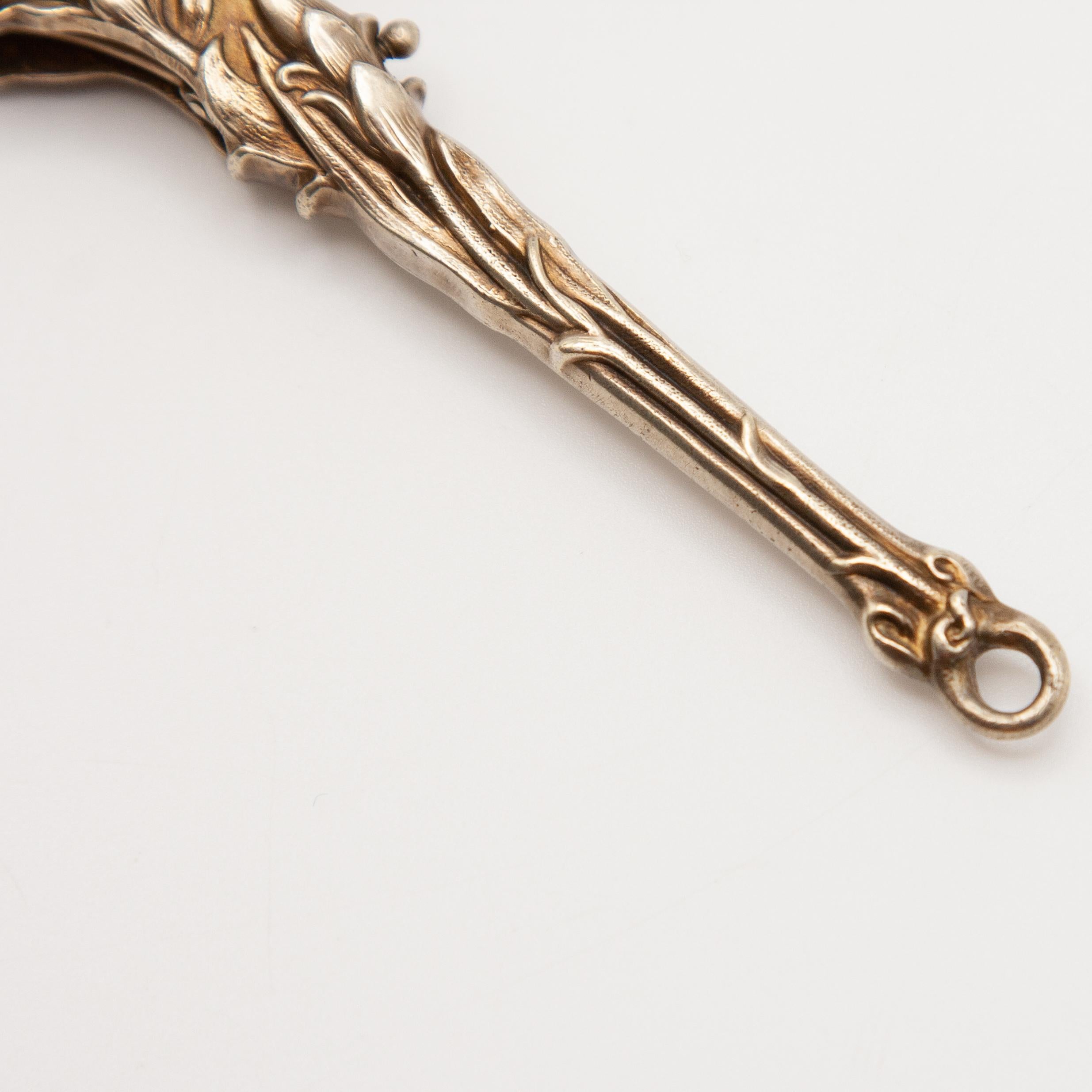 Antique Unger Brothers Art Nouveau Silver Vermeil Lorgnette Glasses For Sale 12