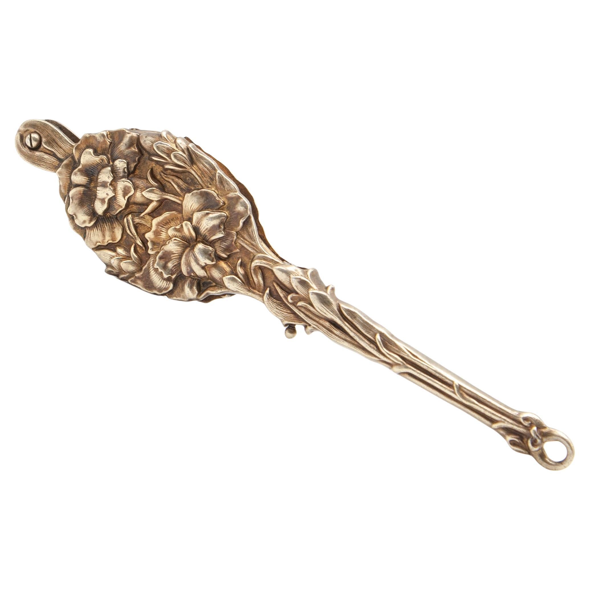 Antique Unger Brothers Art Nouveau Silver Vermeil Lorgnette Glasses For Sale