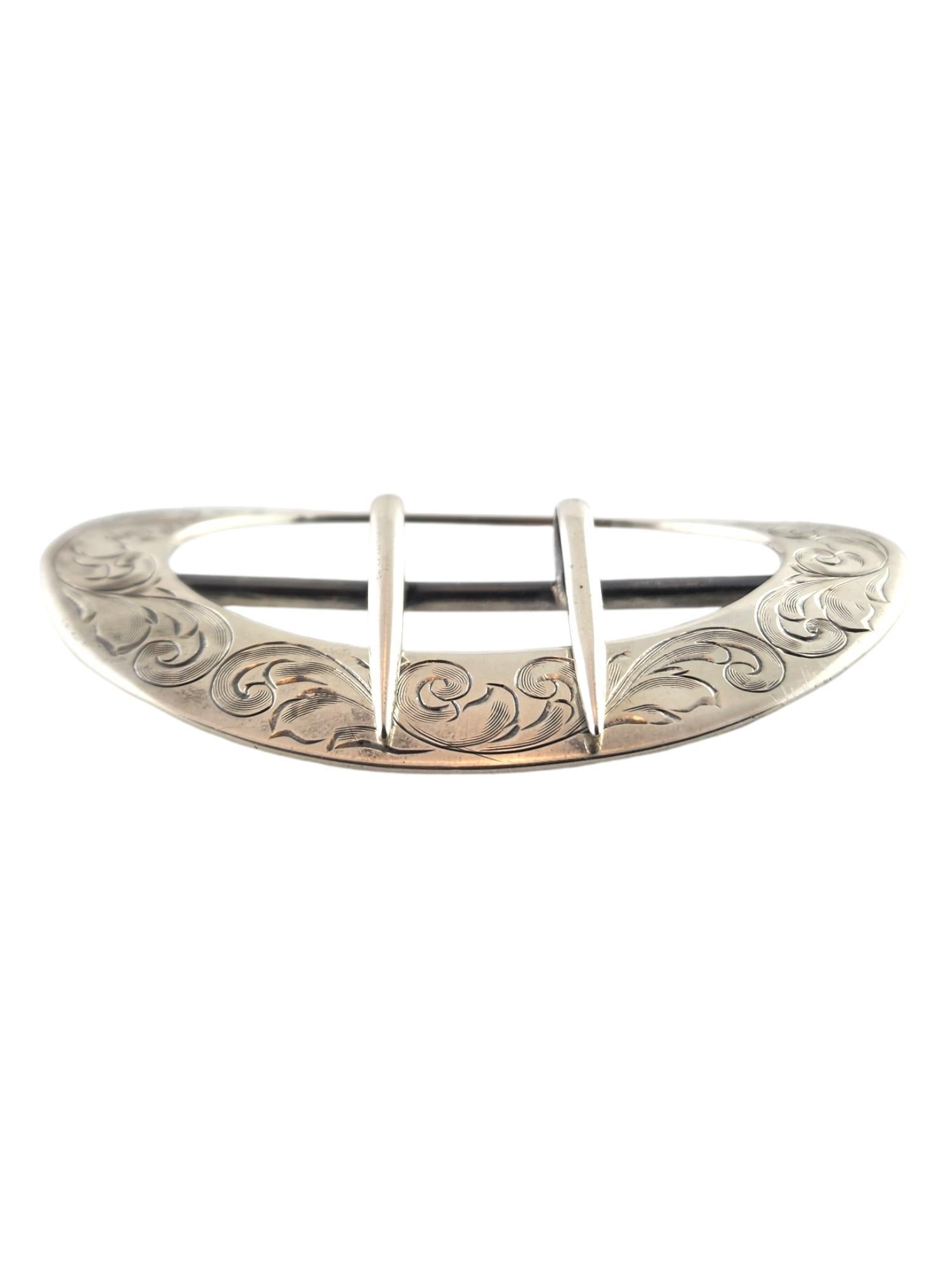 Antique Unger Brothers Art Nouveau Sterling Silver Belt Buckle #19095 In Good Condition In Washington Depot, CT