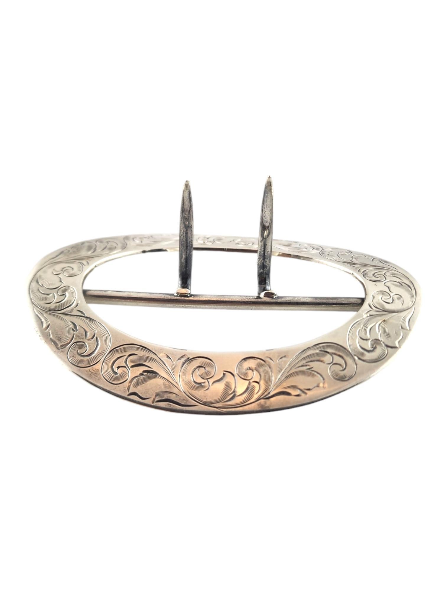 Antique Unger Brothers Art Nouveau Sterling Silver Belt Buckle #19095 1
