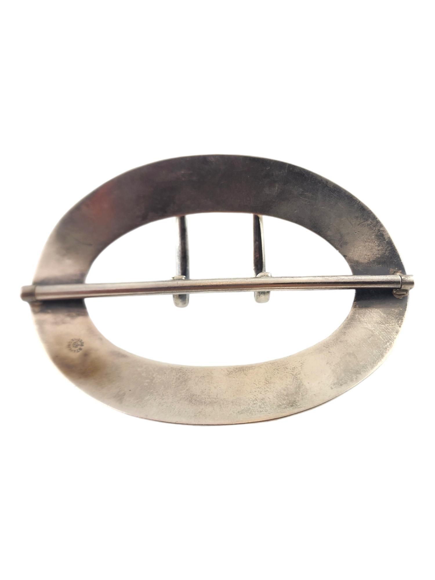 Antique Unger Brothers Art Nouveau Sterling Silver Belt Buckle #19095 2