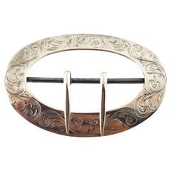 Antique Unger Brothers Art Nouveau Sterling Silver Belt Buckle #19095