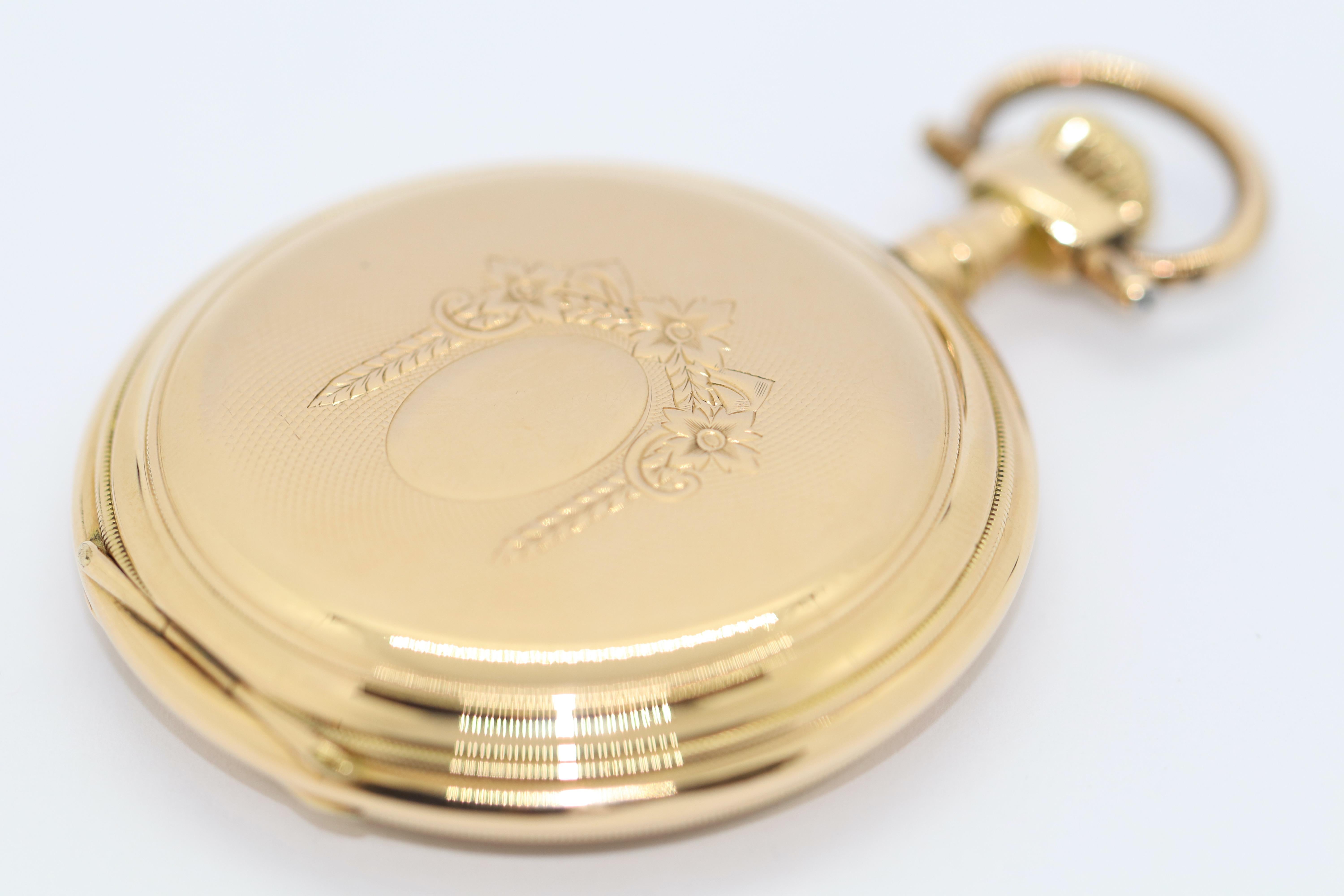 Antique Union Horlogere 14 Karat Gold Pocket Watch, Alpina, Glashütte For Sale 3