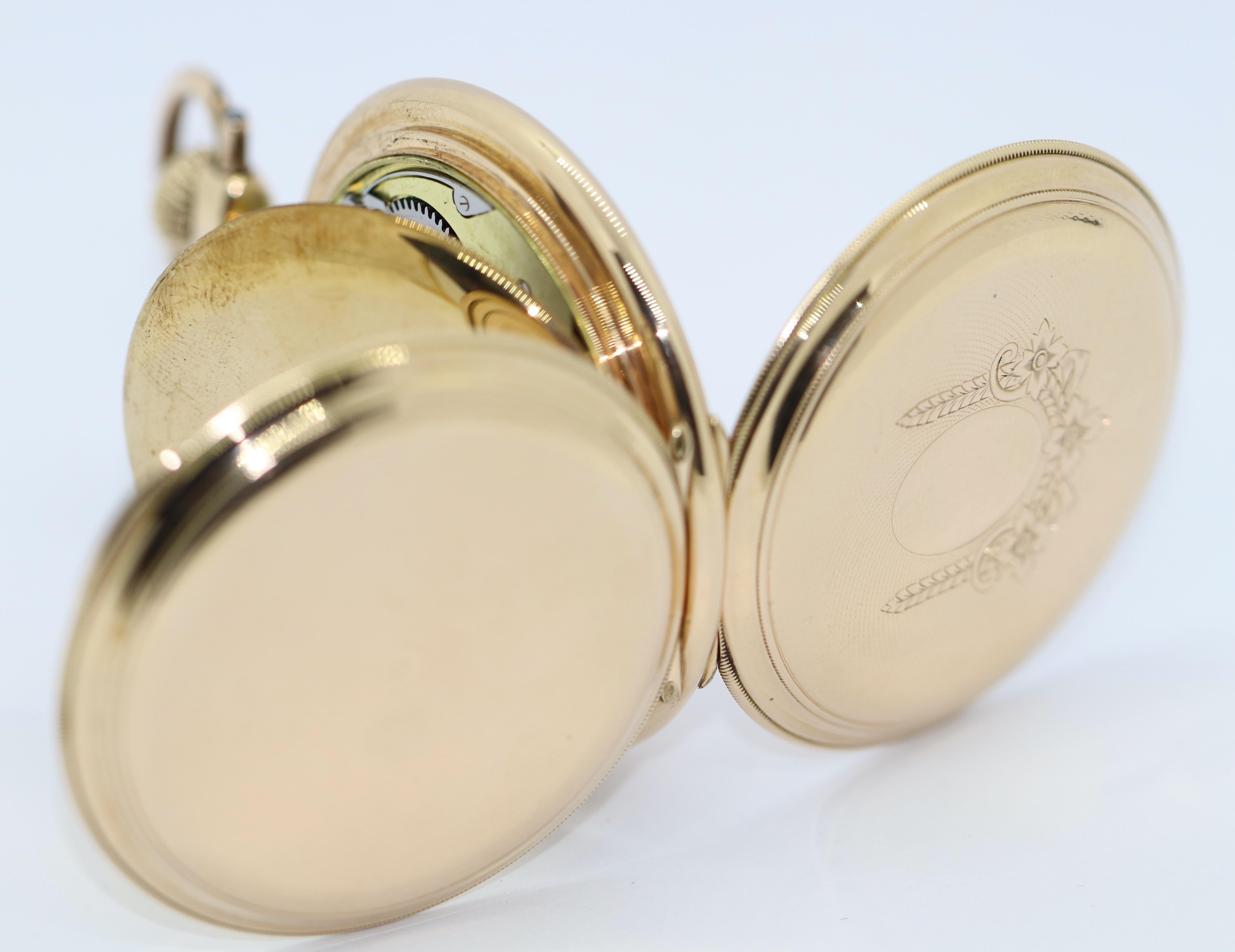 Montre de poche Union Horlogere ancienne en or 14 carats, Alpina, Glashütte Pour hommes en vente