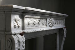 Antique Unique Fireplace of Carrara Marble from the 18th Century
