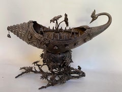 Antique Unique Large Chinese Sterling Silver Water Fountain