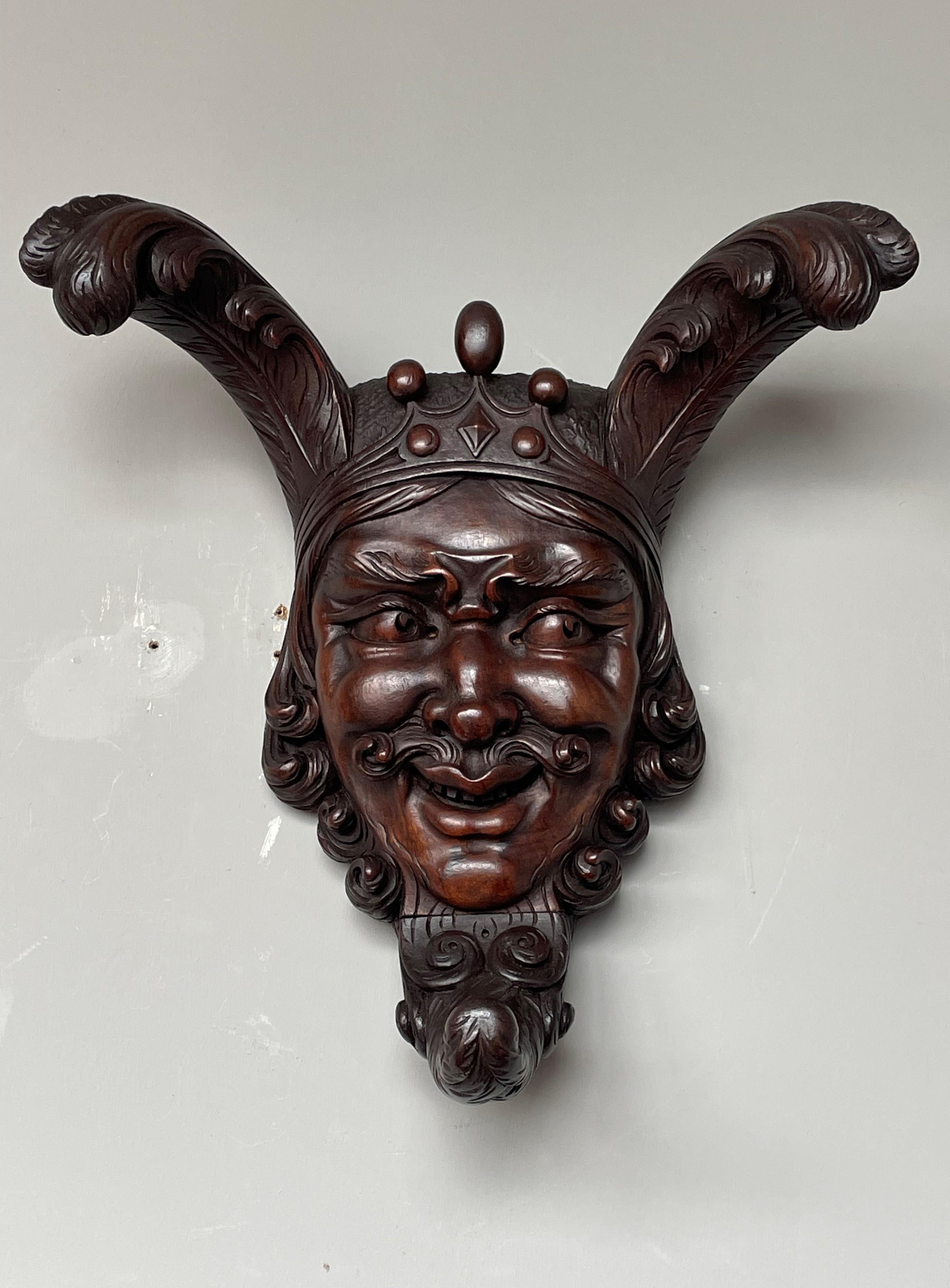 One of a kind and marvelously hand carved wall sculpture, mid-1800s.

For the collectors of only the rarest and the most original. Over the decades we have seen some beautifully created satyrs, because in the 19th century they were not seldomly