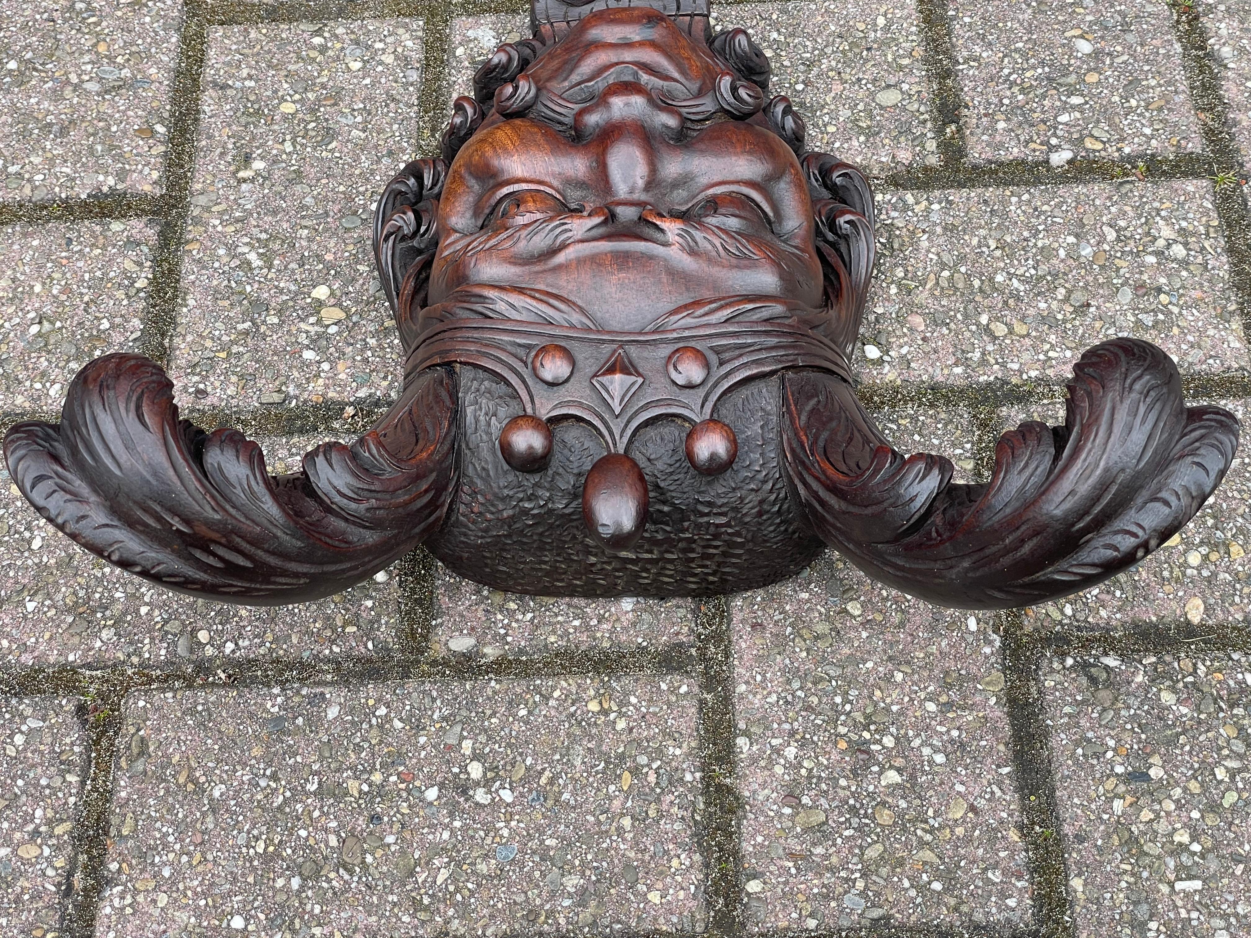 Metal Antique & Unique, Masterly Carved, Early to Mid Victorian Satyr Mask Sculpture For Sale