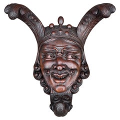 Antique & Unique, Masterly Carved, Early to Mid Victorian Satyr Mask Sculpture