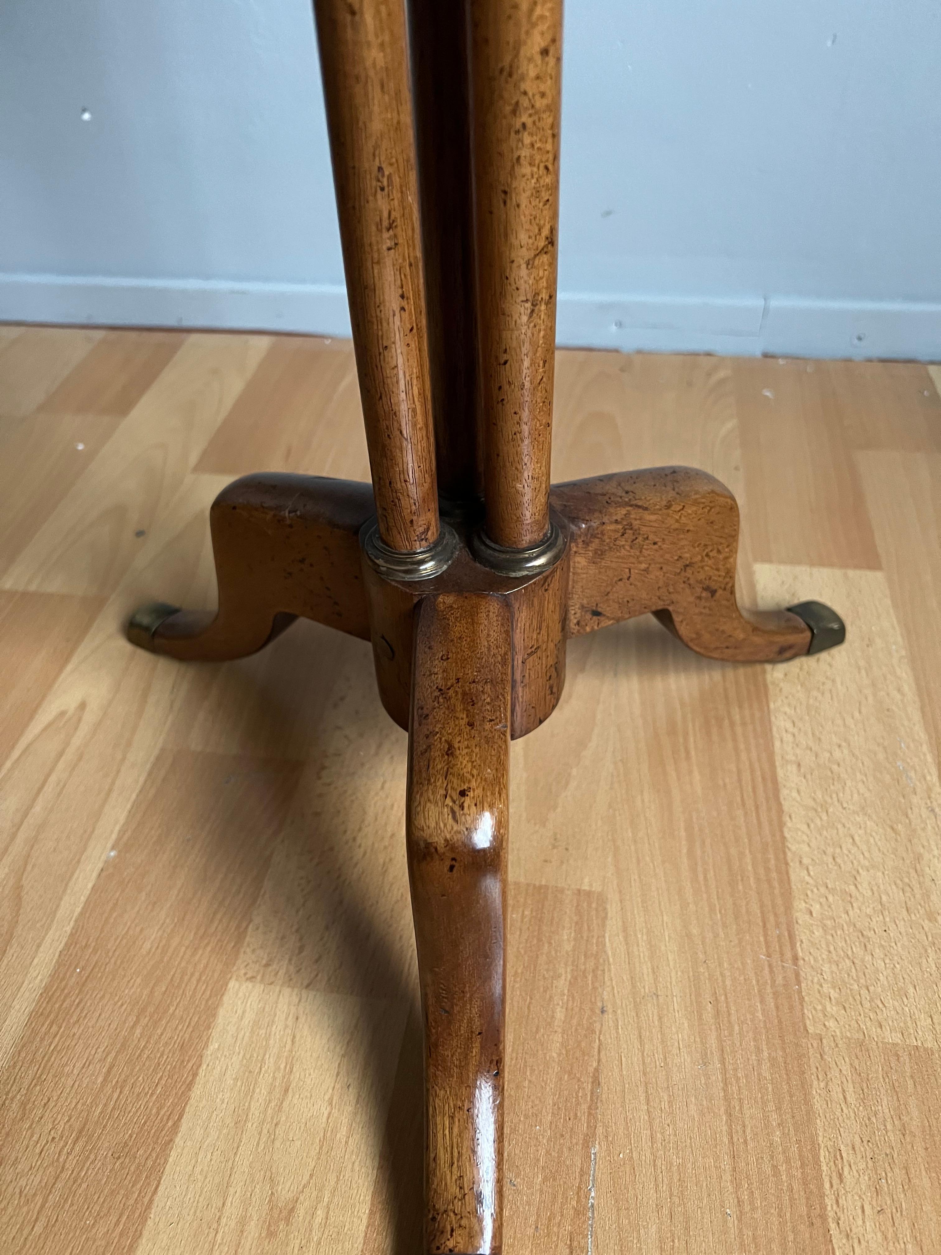 Antique & Unique French Nutwood, Brass & Bronze End Table w. Label and Stamp For Sale 10