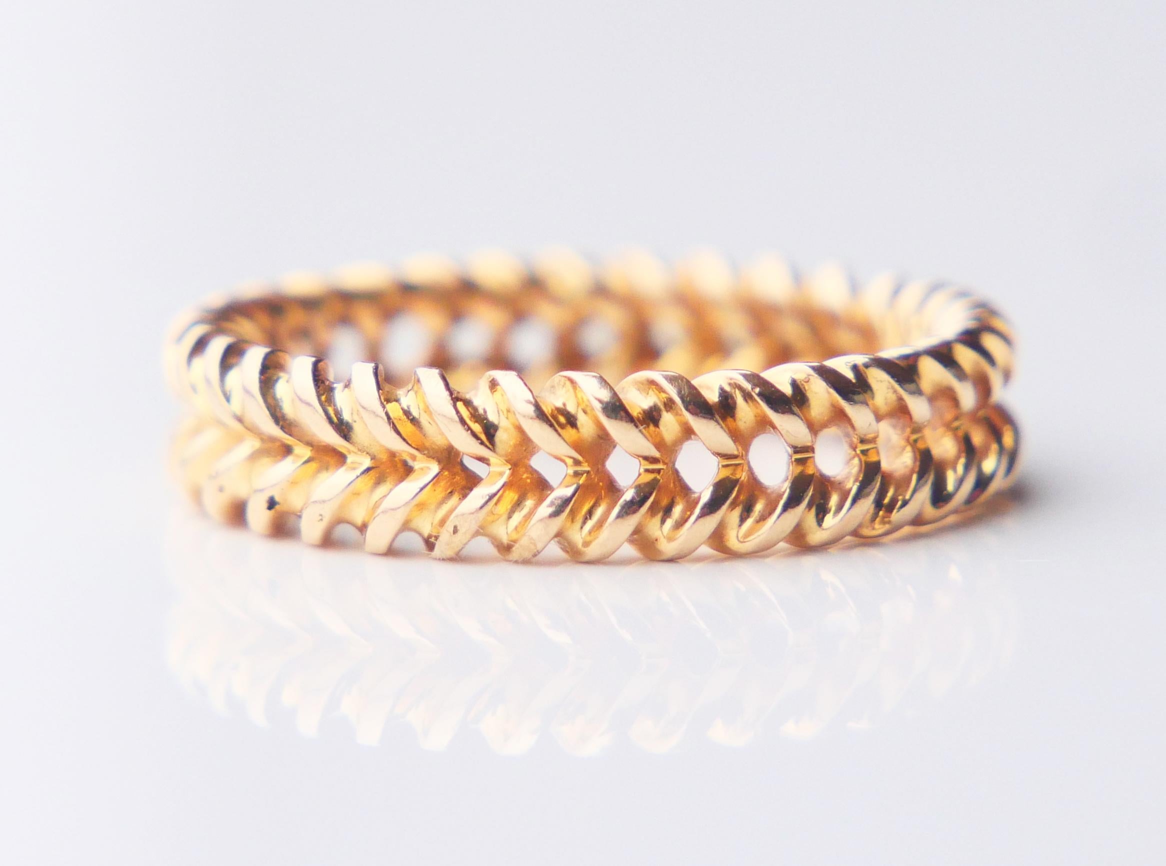 Art Deco Antique Unisex Illusion Ring solid 18K Yellow Gold Ø US 8.5 / 6gr For Sale
