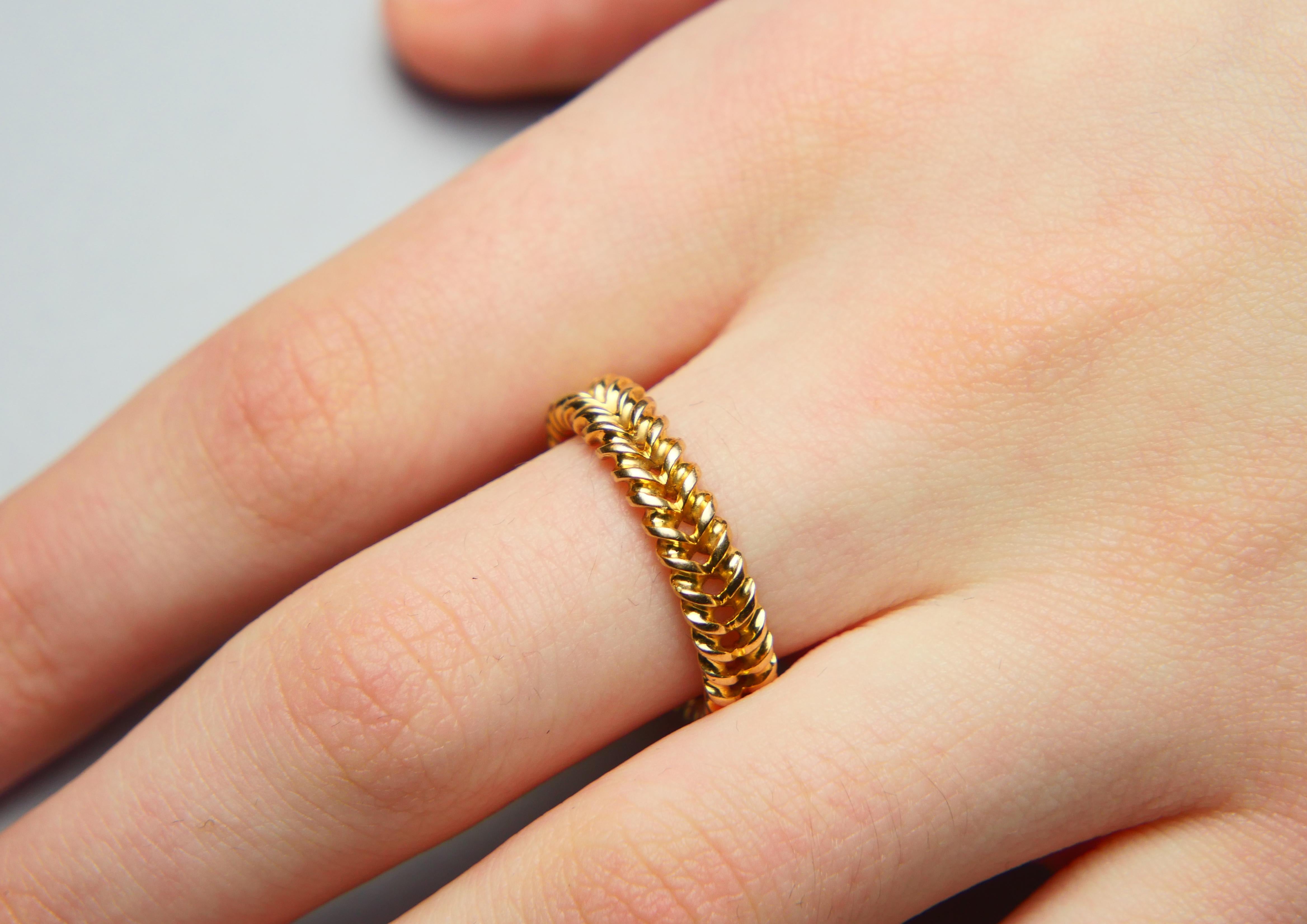 Antique Unisex Illusion Ring solid 18K Yellow Gold Ø US 8.5 / 6gr For Sale 3
