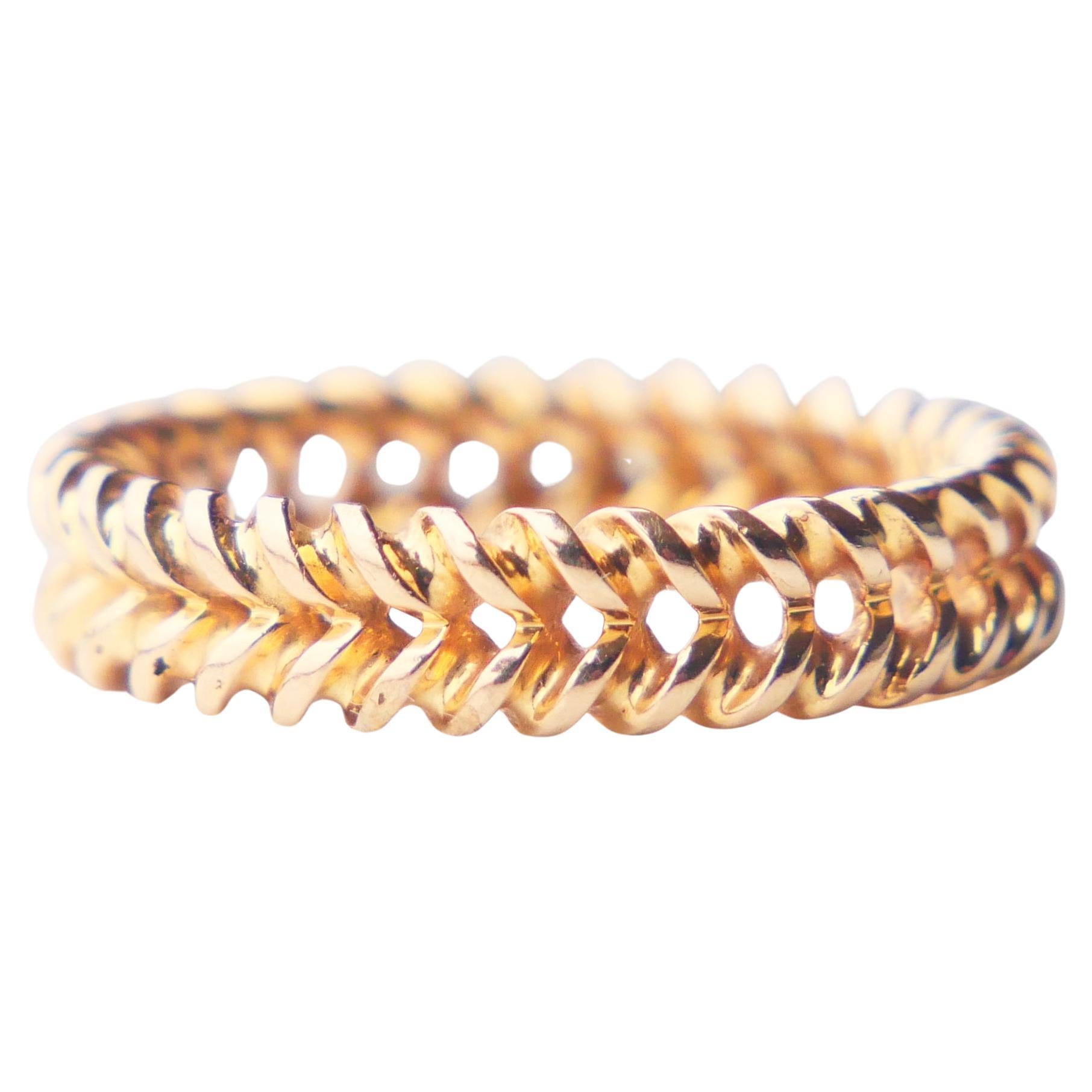 Antique Unisex Illusion Ring solid 18K Yellow Gold Ø US 8.5 / 6gr