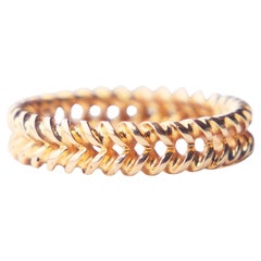 Bague unisexe antique à illusion en or jaune 18K Ø US 8.5 / 6gr