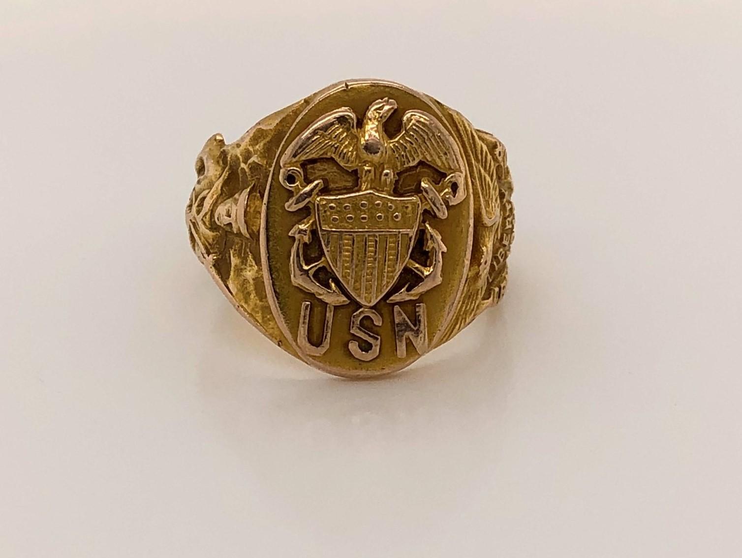 Men's Antique United States Navy Yellow Gold Ring