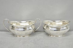 Antike "Unity" A. Silver Versilbert Edwardian Zuckerdose & Milchkännchen Milchkännchen England