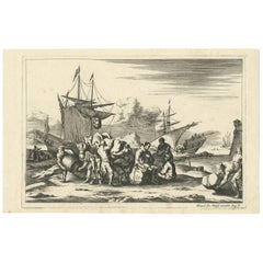 Antique Untitled Harbour View (III) by J. Wolff 'circa 1730'
