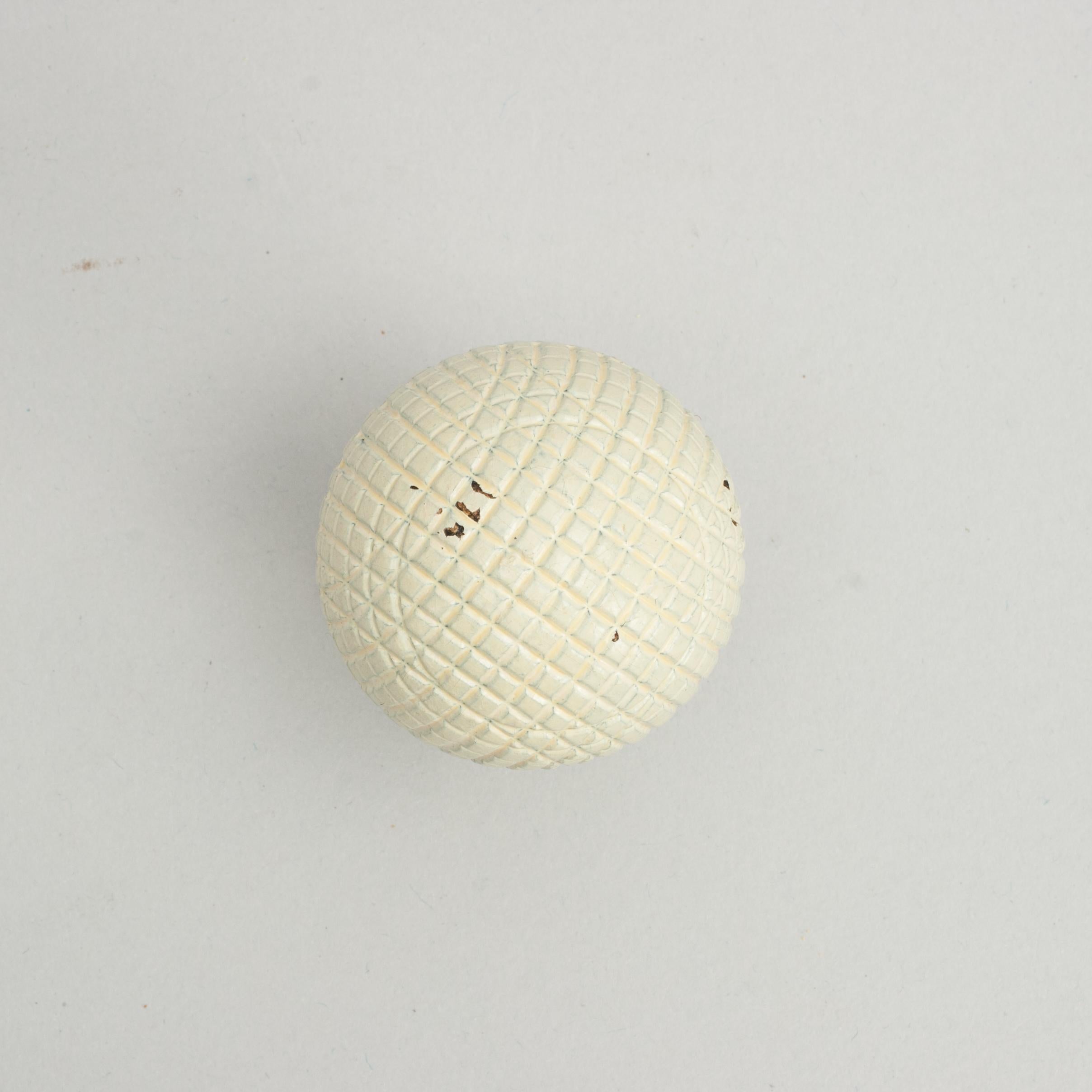 Antique, Unused Golf Ball, Gutta Percha, Mesh Pattern For Sale 5