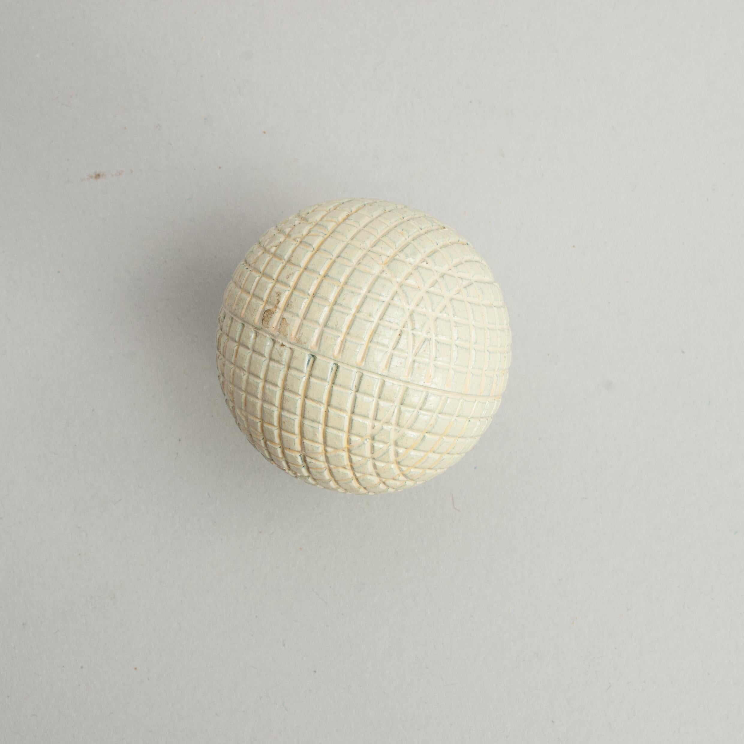 Antique, Unused Golf Ball, Gutta Percha, Mesh Pattern For Sale at