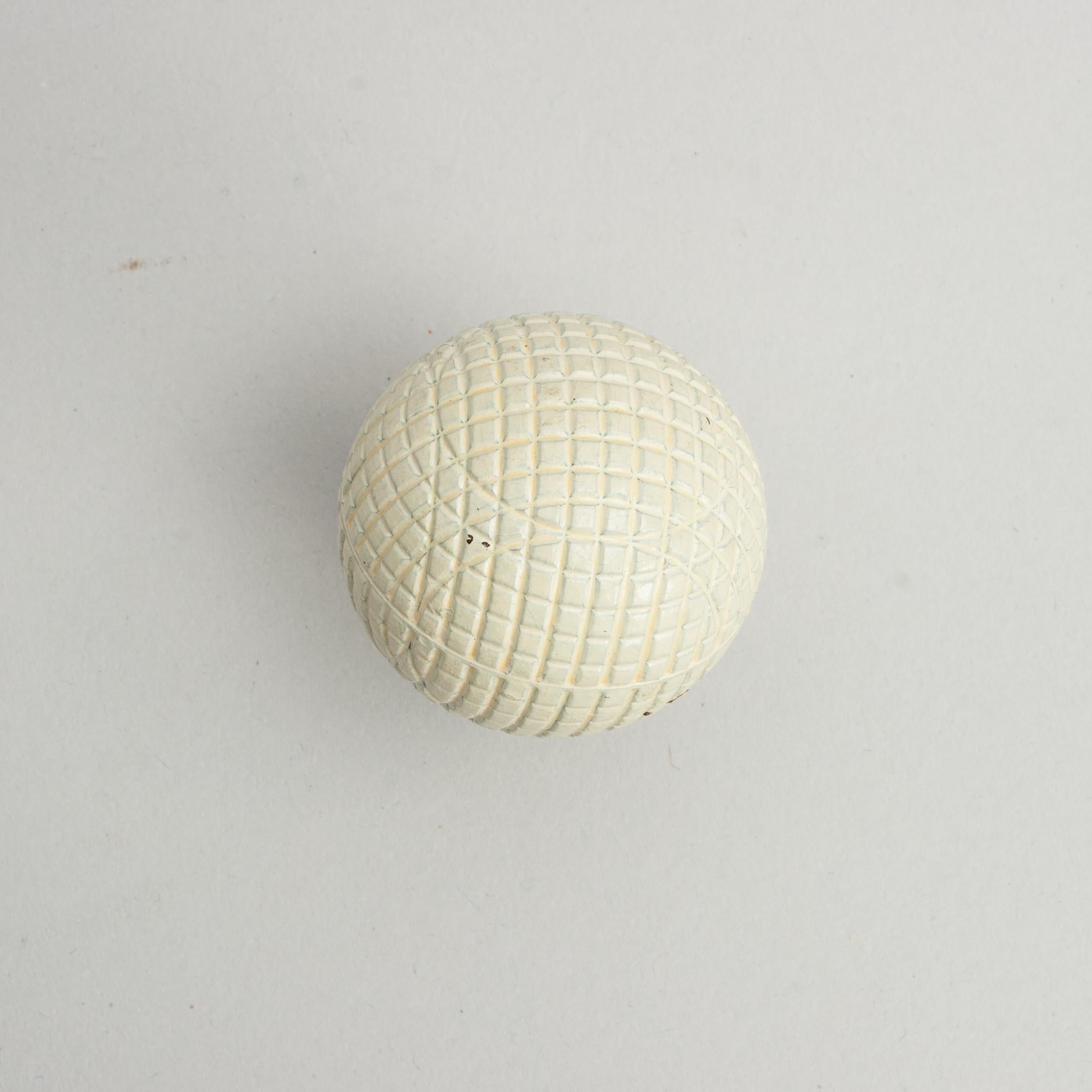 Late 19th Century Antique, Unused Golf Ball, Gutta Percha, Mesh Pattern For Sale