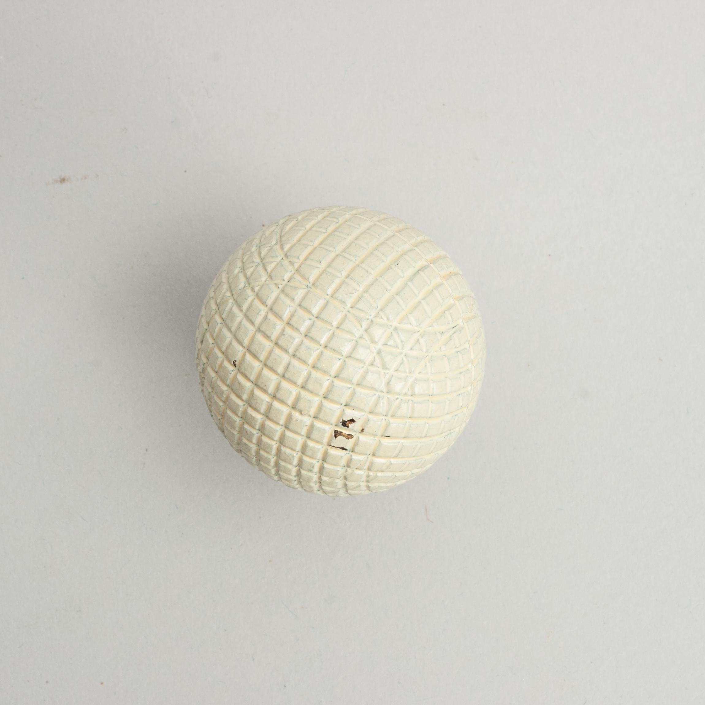 Antique, Unused Golf Ball, Gutta Percha, Mesh Pattern For Sale 2