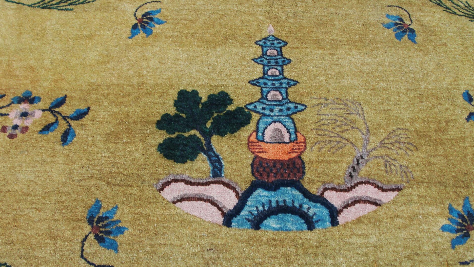 20th Century Antique Unusual Art Deco Chinese Carpet