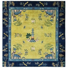 Antique Unusual Art Deco Chinese Carpet