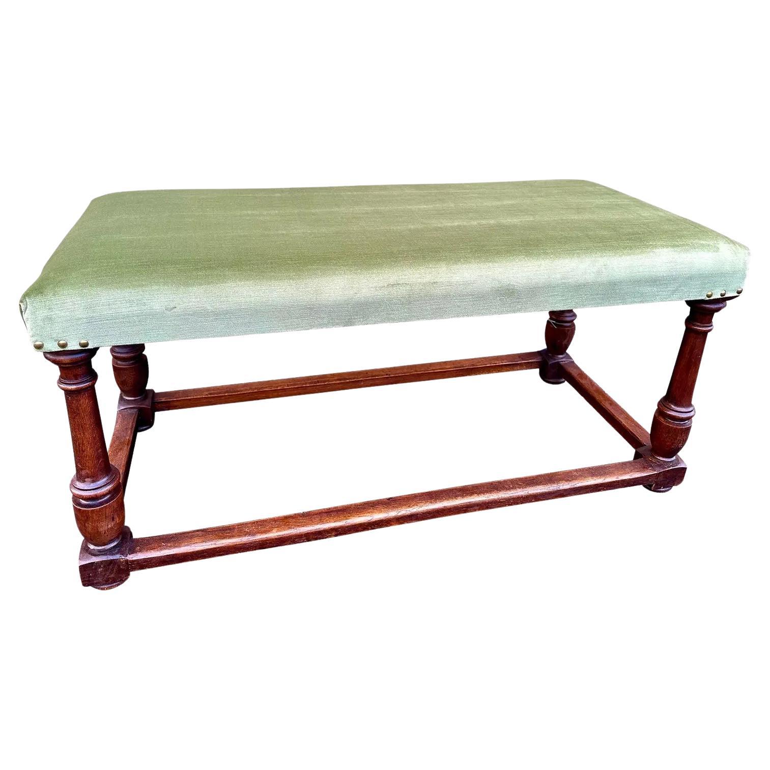 Antique Upholstered Bench For Sale