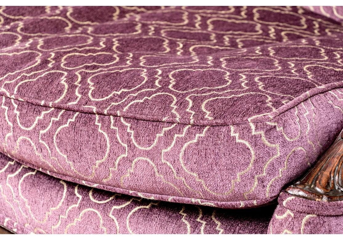 Antique Upholstered Chippendale Style Carved Mahogany Camel Back Sofa en vente 6