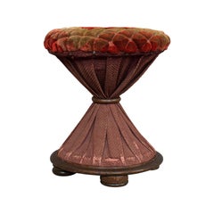 Antique Upholstered Stool, English, Walnut, Footstool, Tabouret, Regency, 1820 Antique Upholstered Stool, English, Walnut, Footstool, Tabouret, Regency, 1820