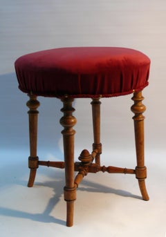 Antique Upholstered Stool from France, circa 1880