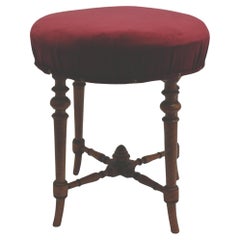 Antique Upholstered Stool from France, circa 1880
