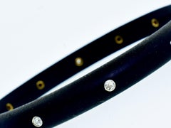 Antique Large Wrist Bangle and/or Upper Arm Bangle in Ebony & Diamonds, c 1895.