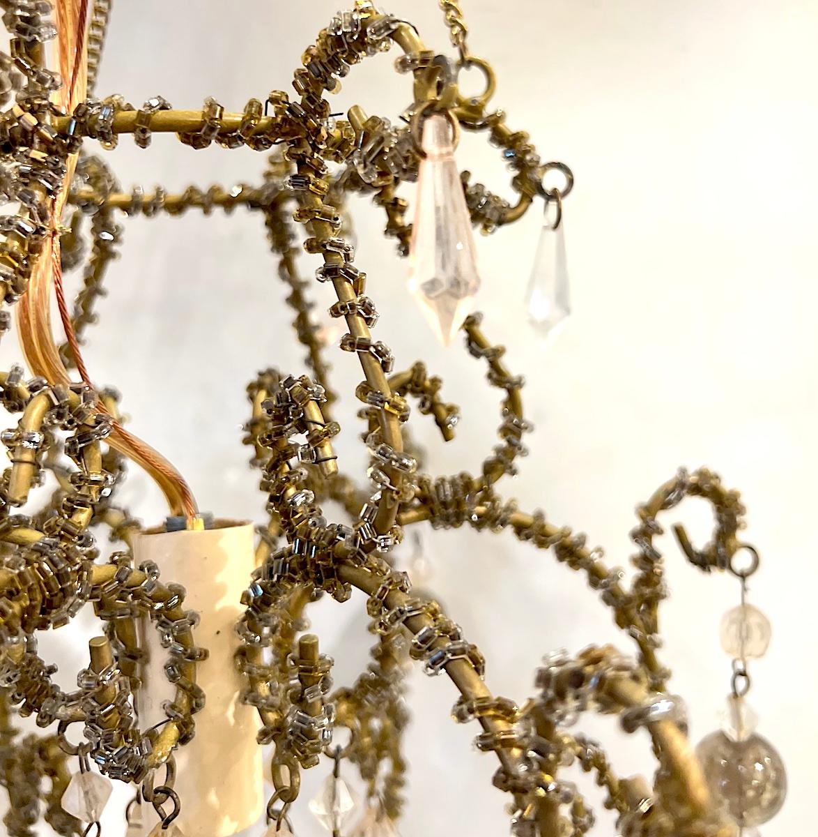 American Antique Uranium Crystal Chandelier For Sale