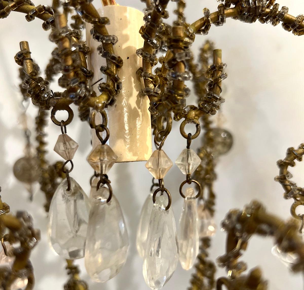 Antique Uranium Crystal Chandelier In Good Condition For Sale In New York, NY