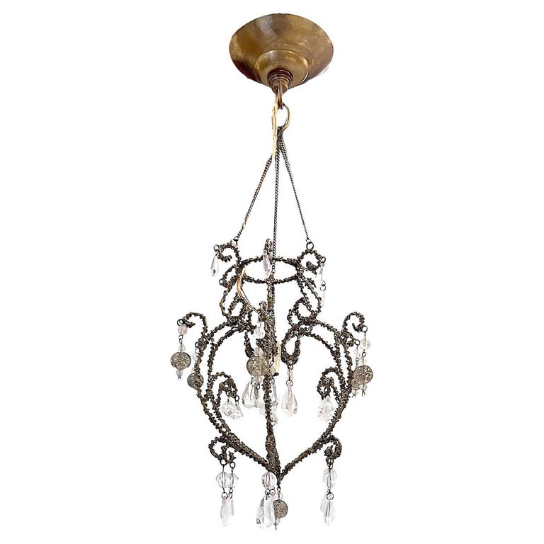 Antique Uranium Crystal Chandelier For Sale at 1stDibs