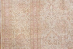Antique Urban Silk Turkish Hereke Carpet, Pink Accents, Neutral Palette