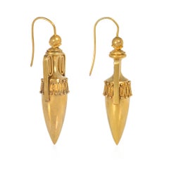 Antique urn earrings with open work handles
