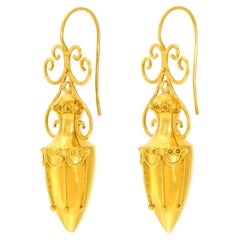 Antique Urn-Motif Earrings English