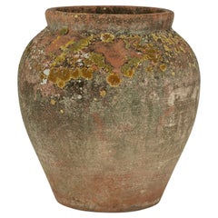 Maceta antigua de terracota en forma de urna