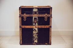 Antique US Leather Travel Trunk Box