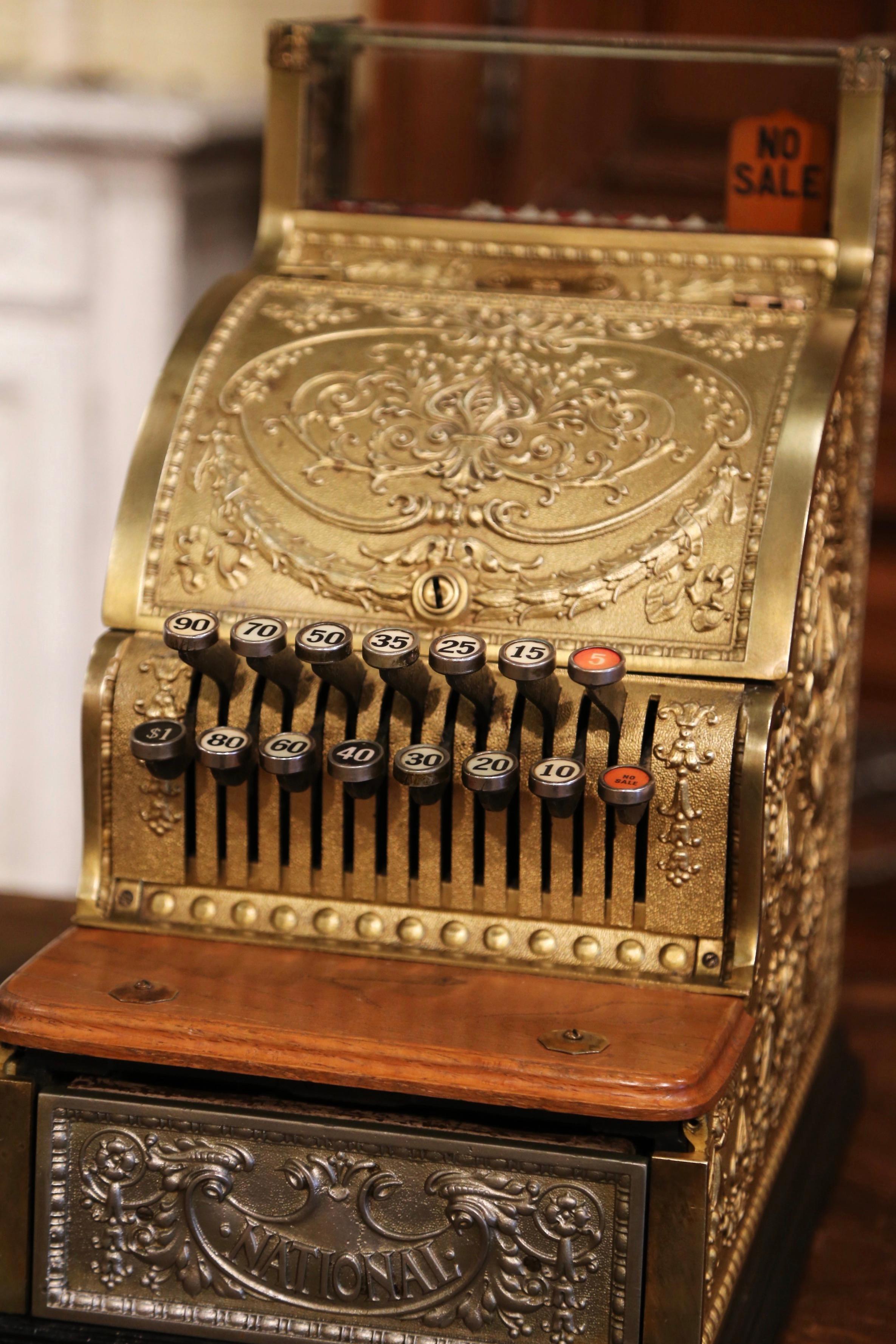 American Antique US Nickel and Bronze National Cash Register 1344387 circa 1915