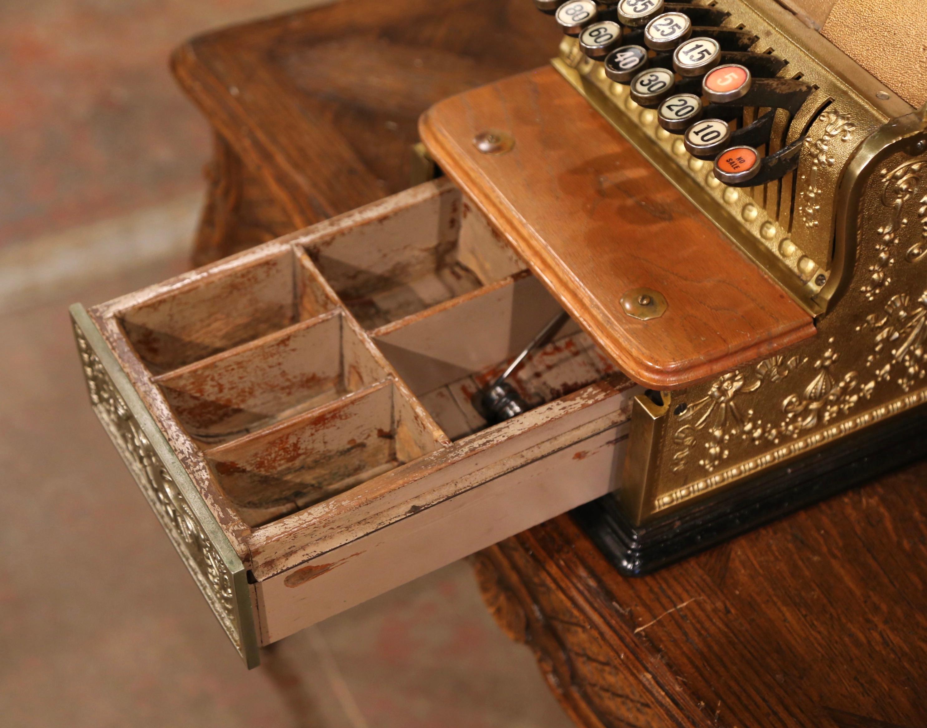 20th Century Antique US Nickel and Bronze National Cash Register 1344387 circa 1915