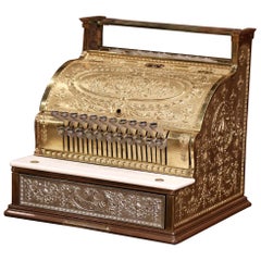 Used US Nickel Bronze and Marble National Cash Register 1543744, circa 1915