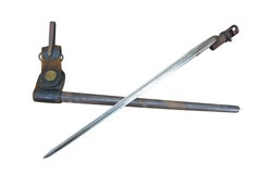Antico fodero a baionetta con zoccolo per fucile Springfield M1873 degli Stati Uniti, 21,5".