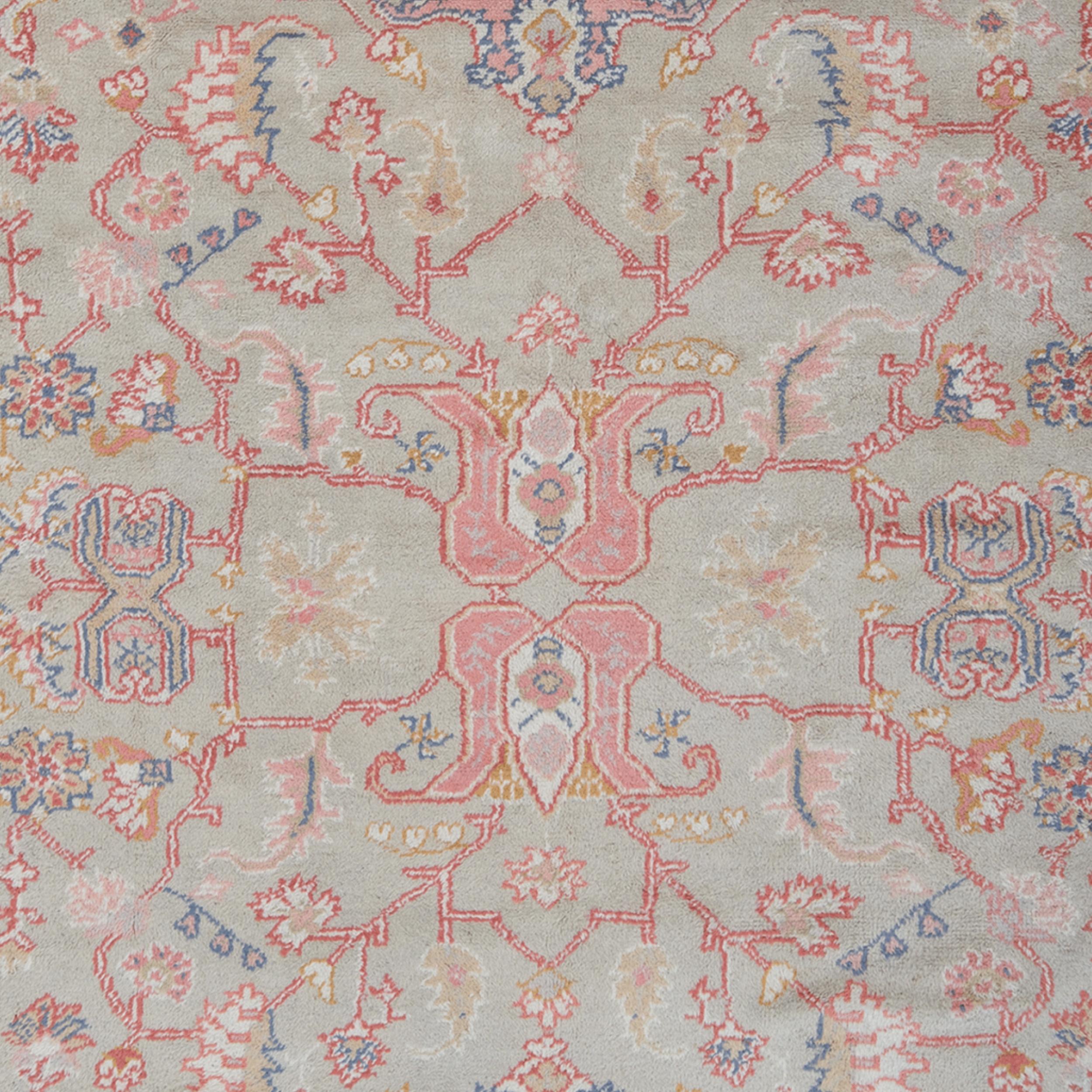 Turc Tapis ancien d'Oushak - Tapis ancien d'Oushak de grande taille en vente