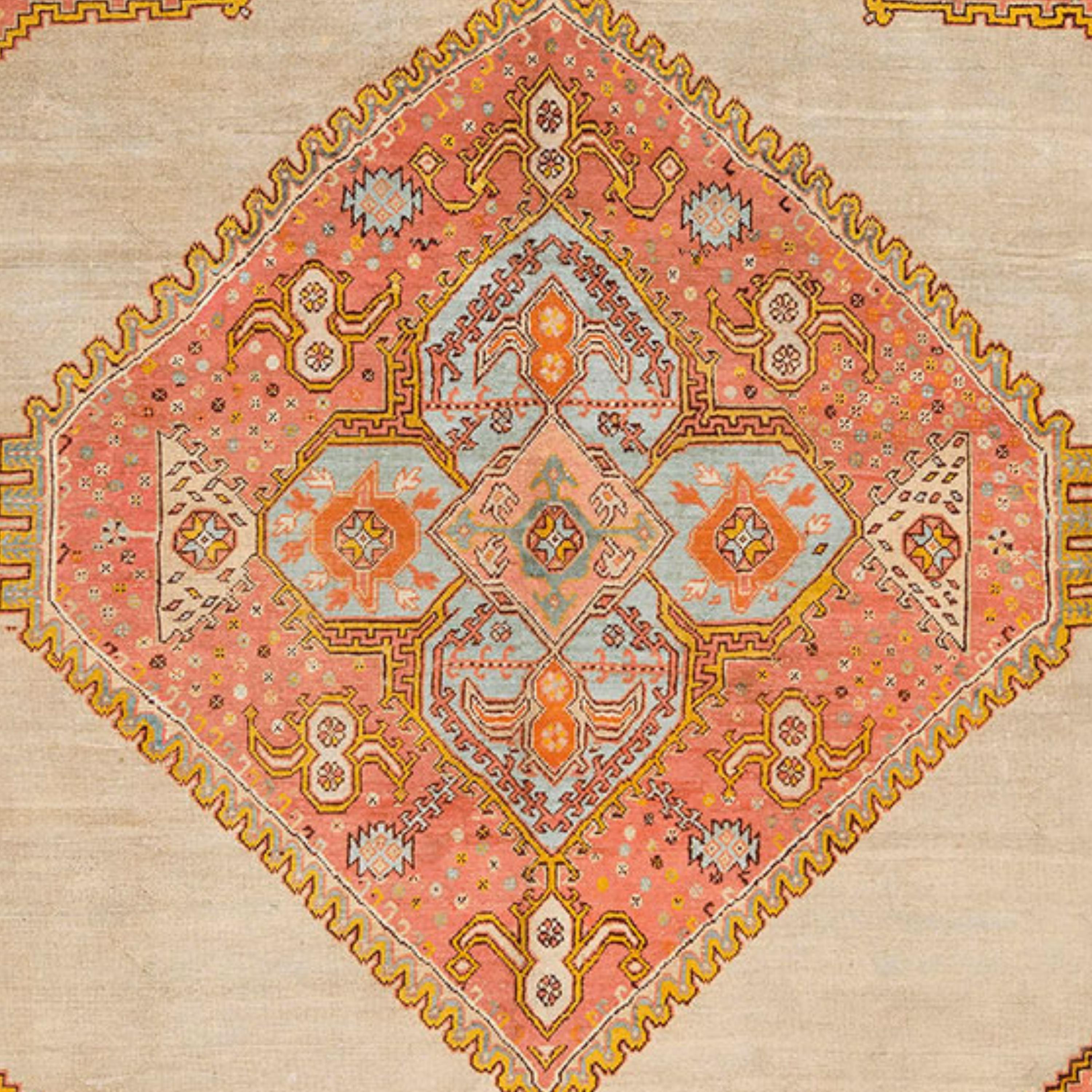Turkish Antique Ushak Carpet - Large West Anatolia Ushak Rug Circa 1800’s, Antique Rug For Sale