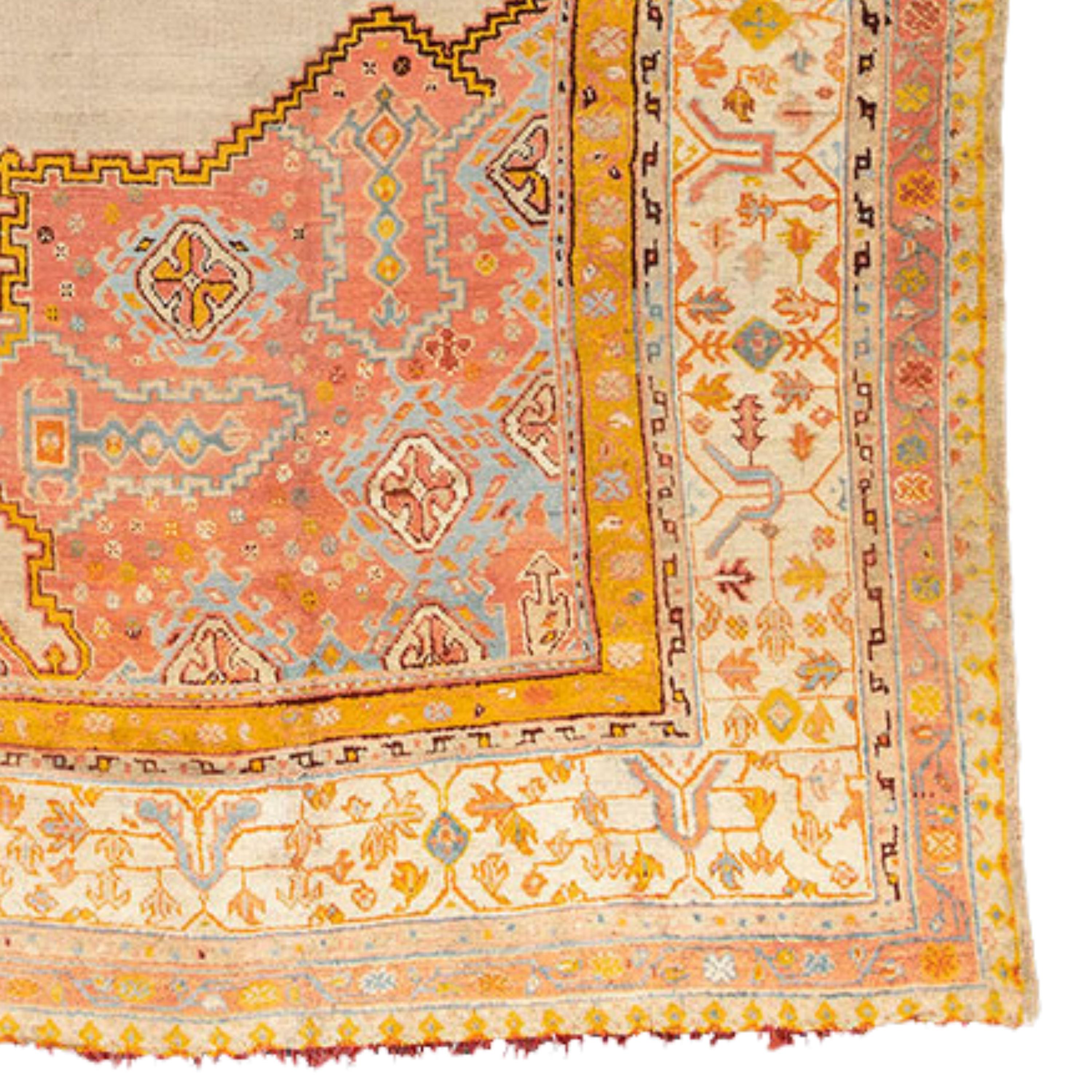 19th Century Antique Ushak Carpet - Large West Anatolia Ushak Rug Circa 1800’s, Antique Rug For Sale
